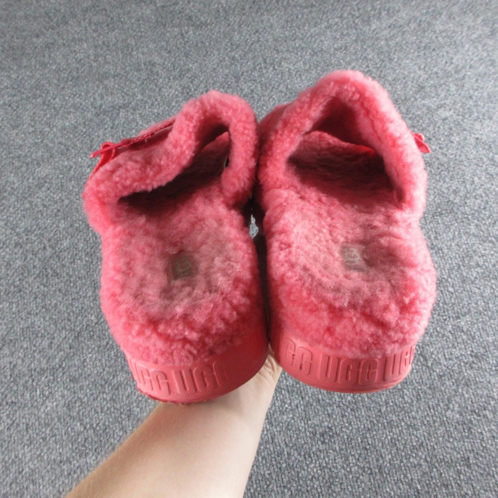 UGG Fluffita Slide Slippers Womens Size 9 Pink Shearling Fur Platform 113475 - Picture 3 of 7